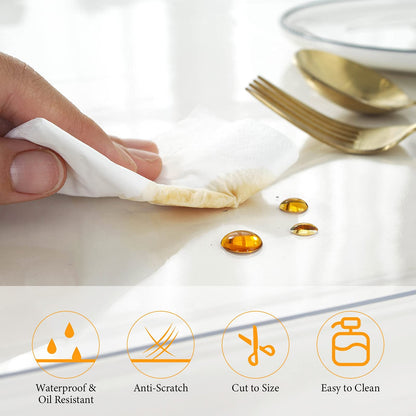 Deep Dream 1.5mm Clear Desk Cover Protector, 38×64 Inch Clear Desk Cover, Clear Desk Mat, Table Cover Tablecloth Protector Rectangle, Table Protector for Dining Room Table