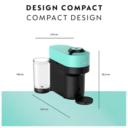 Nespresso Vertuo Pop+ Coffee and Espresso Maker by Breville, Aqua Mint