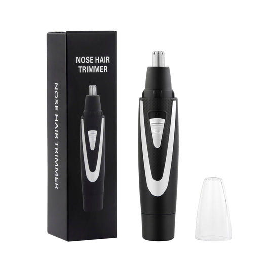 Ear and Nose Hair Trimmer Clippers: 2025 Professional Painless Eyebrow & Facial Hair Trimmers Remover for Men Women, Battery-Operated Nasal Clipper, Dual Edge Waterproof Blades for Easy Clean, Black