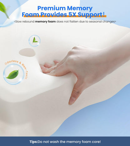 Ultra Pain Relief Cooling Pillow for Neck Support, Adjustable Cervical Pillow Cozy Sleeping, Odorless Ergonomic Contour Memory Foam Pillows, Orthopedic Bed Pillow for Side Back Stomach Sleeper