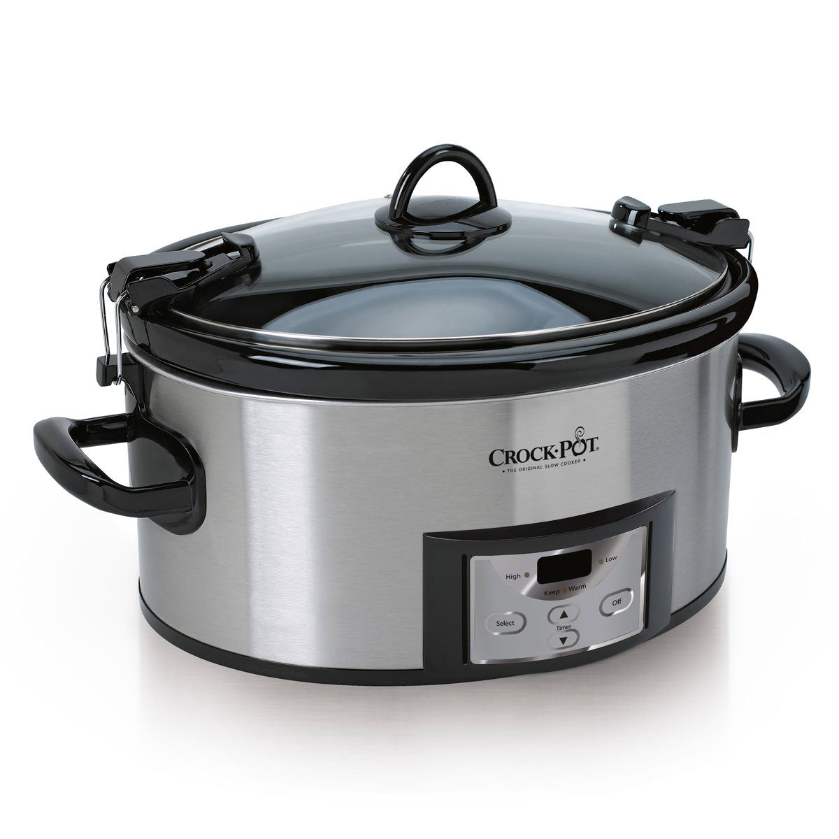 Crock-Pot 6 Quart Cook & Carry Programmable Slow Cooker with Digital Timer Stainless Steel (CPSCVC60LL-S) pack of 1