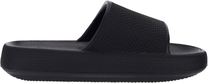BRONAX Pillow Slippers for Women and Men | House Slides Shower Sandals | Cushioned Thick Sole 44-45 Black