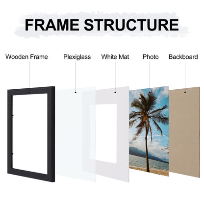 Vittanly 10 Pack Picture Frames Collage Wall Decor, Gallery Frame Set for Wall Mounting or Tabletop Display, Multi Sizes Including 2pcs 8x10, 4pcs 5x7, 4pcs 4x6, Black
