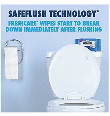 Cottonelle Fresh Care Flushable Moist Wipes Refill, 168ct (Pack of 2)