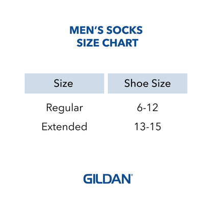 Gildan Men's Polyester Half Cushion Crew Socks, 12-Pairs, Assorted, Shoe Size: 6-12