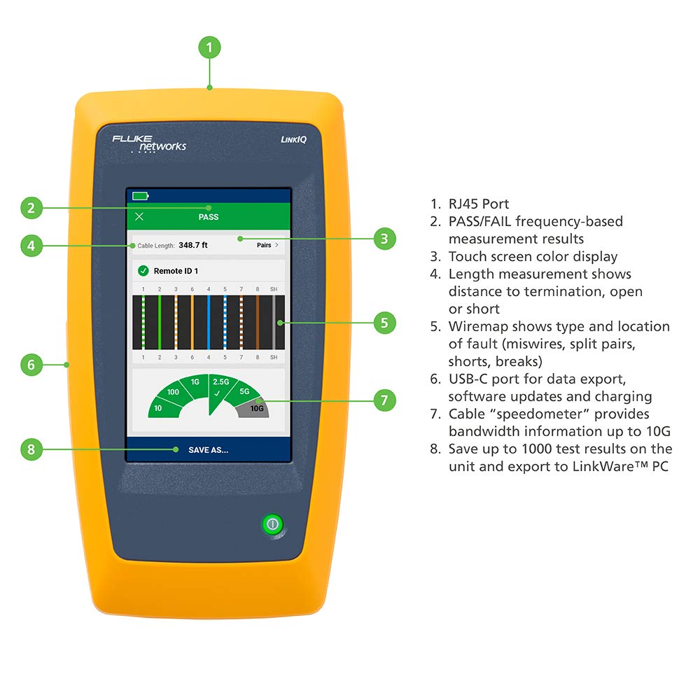 Fluke Networks LIQ-100 LinkIQ Cable + Network Tester