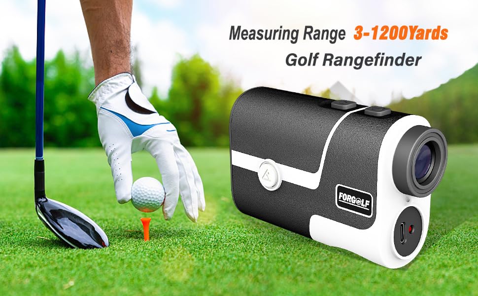 Golf Rangefinder with Slope, 1200 Yards, 7X Magnification, Suitable for Golf, Hunting, Outdoor Sports, with Flagpole Locking Vibration, Magnetic Function, USB-C Charge