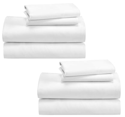 California Design Den 100% Cotton 2-Pack Sheets for King Size Bed, Soft & Durable King Size Deep Pocket Sheet Sets, King Sheet Set with Sateen Weave, Cooling Sheets (White)