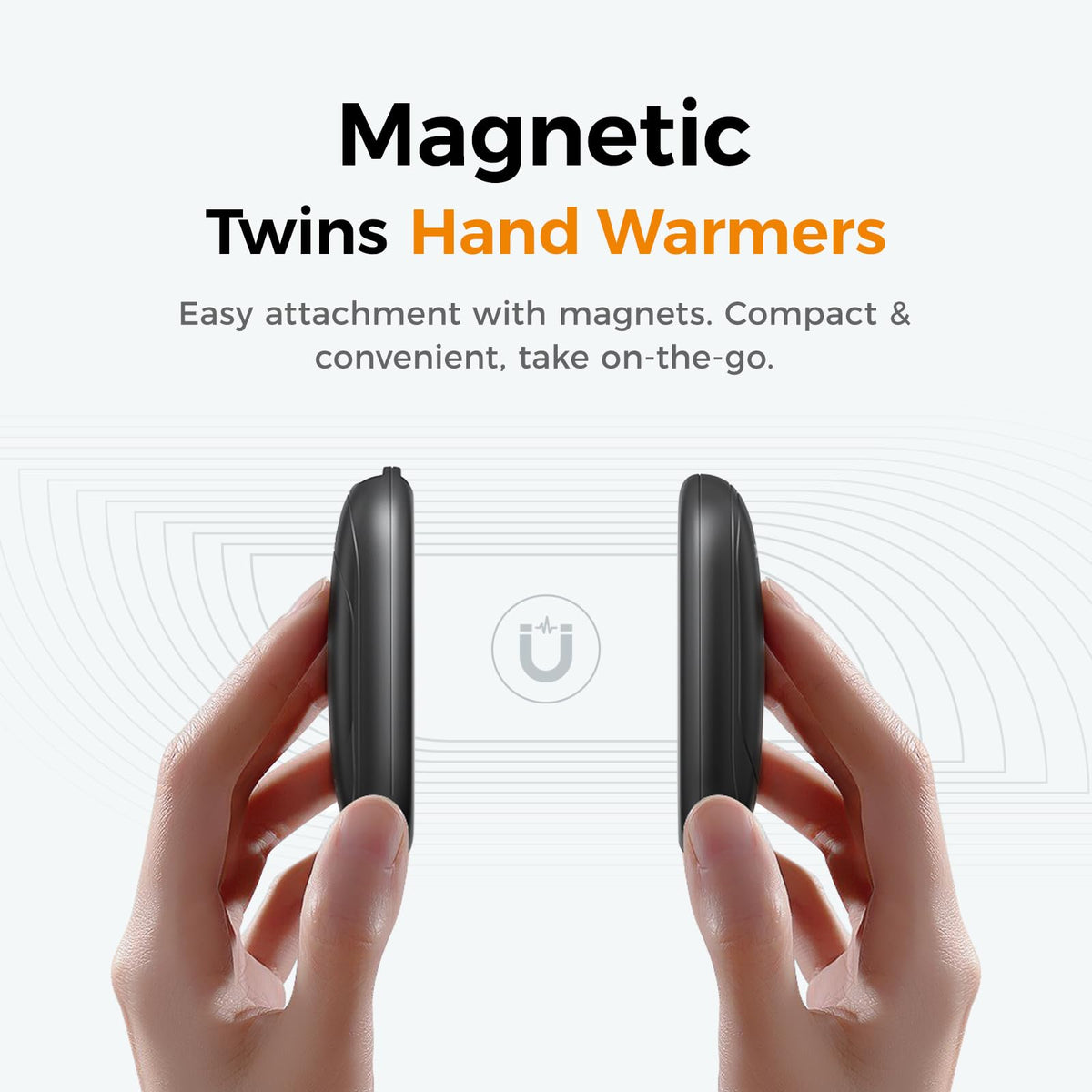 OCOOPA Magnetic Hand Warmers Rechargeable 2 Pack, Fast-Heat, UL Electric Portable Pocket Heater, Ultra-Thin Gloves, Hunting Accessories, Golf, Camping Gear, Women Purse Must Haves, Men Gifts, UT3 Lite