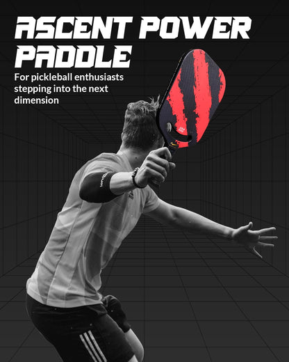 Warping Point Carbon Fiber Pickleball Paddle with Aero Throat, USAPA Approved Thermoformed Pickle Ball Rackets for Power & Spin, 16mm Polypropylene Honeycomb Core, Textured Carbon Grit Surface, Red