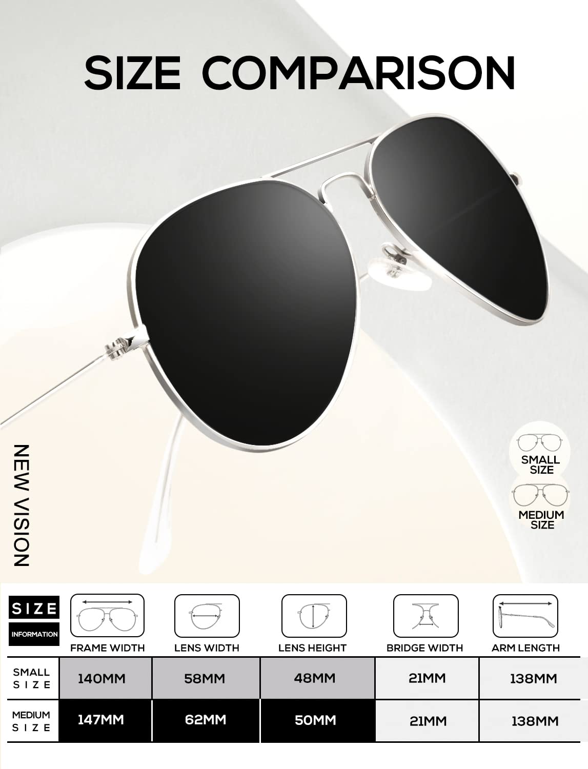 KALIYADI Polarized Aviator Sunglasses for Men Women Metal Sun glasses UV Blocking, 3 PACK(Golden Black/Silvery Black/Night Vision, 62mm)