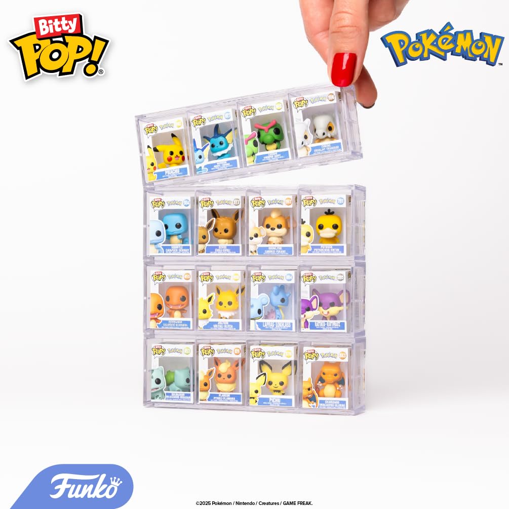 Funko Pop! Bitty: Pokemon - Charmander, Jolteon, Lapras, and Rattata - 0.9 Inch (2.2 Cm) Collectable - Stackable Display Shelf Included - Gift Idea - Party Bags Stocking