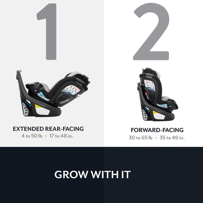 Evenflo Revolve360 Slim 2-in-1 Rotational Car Seat with Quick Clean Cover (Salem Black)