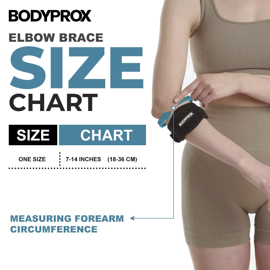 Bodyprox Elbow Brace 2 Pack for Tennis & Golfer's Elbow Pain Relief