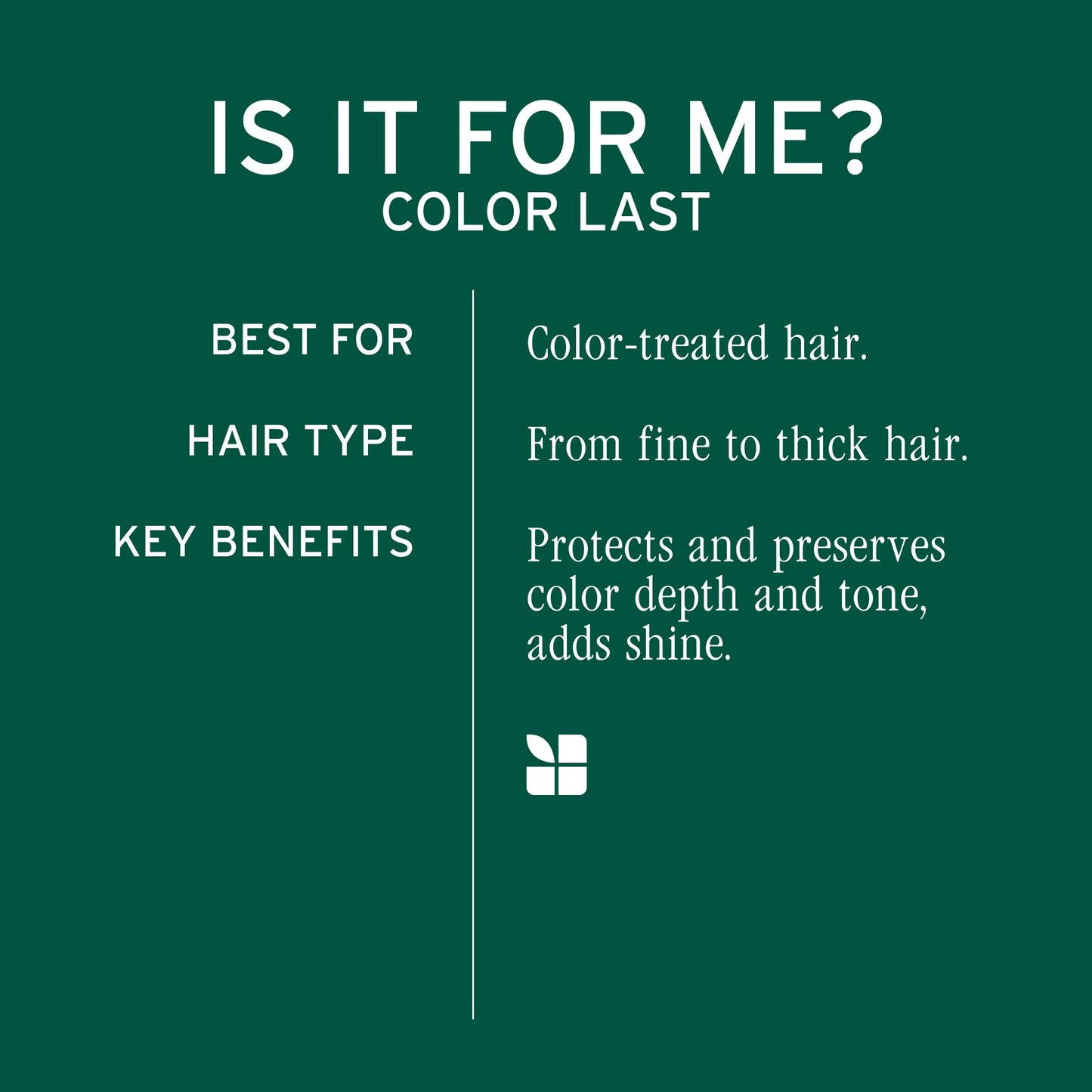 Biolage Color Last Shampoo - For Color-Treated Hair, Nourishes, Strengthens, Hydrates and Adds Shine, Soybean Oil & Stearic Acid, Paraben & Mineral Oil-Free, Vegan, 33.8 Fl Oz