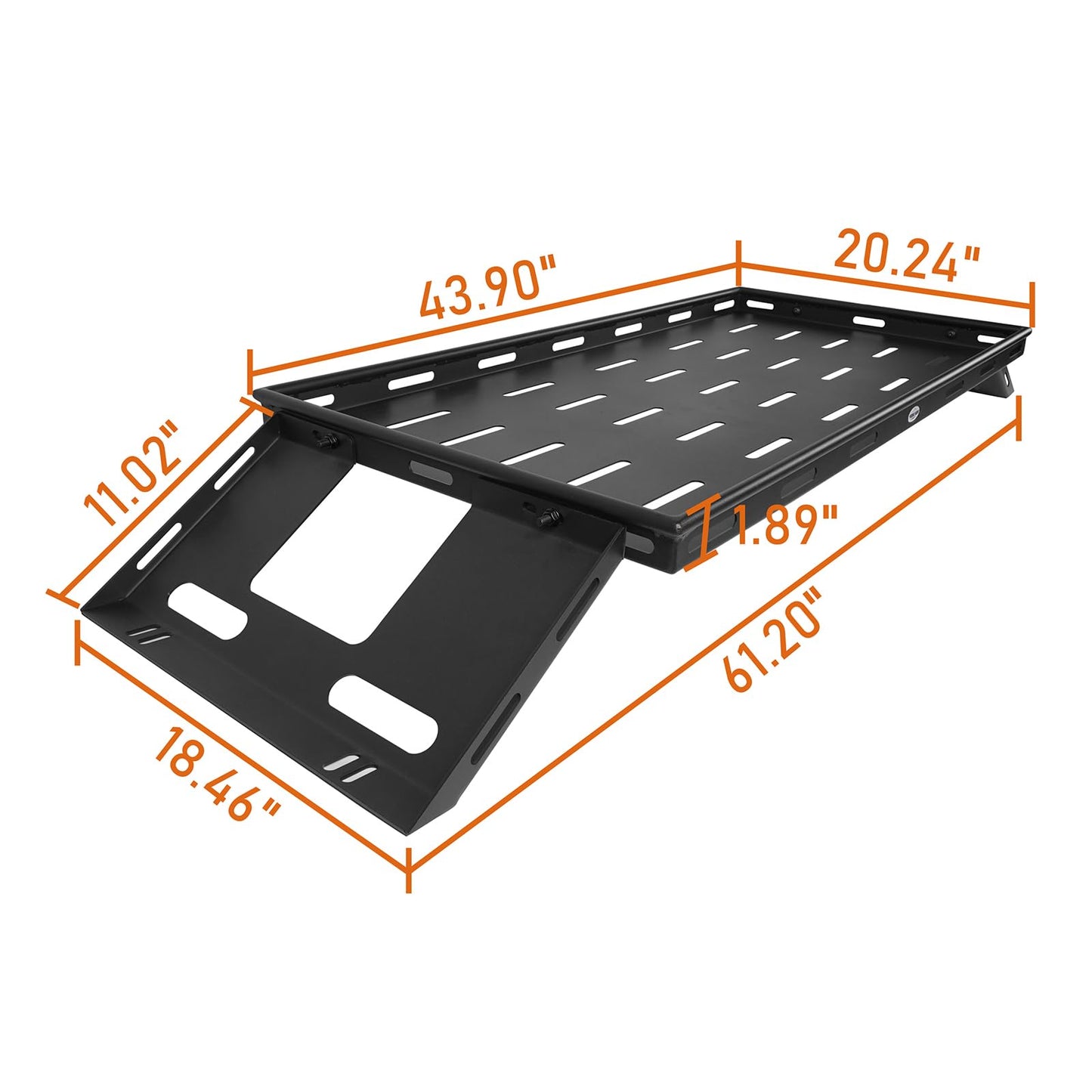 Hooke Road Rear Trunk Cargo Rack Basket Tray for 2007-2025 Jeep Wrangler JK JL 4-Door Hardtops, Sturdy Steel Shelf for Camping Trip Gear