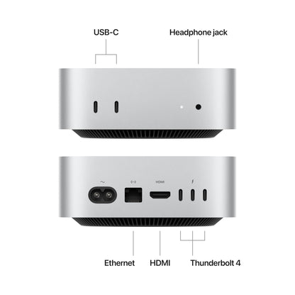 Apple 2024 Mac mini Desktop Computer with M4 chip with 10‑core CPU and 10‑core GPU: Built for Apple Intelligence, 16GB Unified Memory, 256GB SSD Storage, Gigabit Ethernet. Works with iPhone/iPad