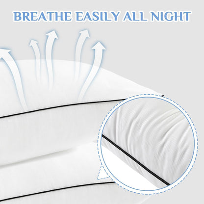 JOLLYVOGUE King Size Pillows Set of 4, Collection Bed Pillows for Sleeping, Hotel Quality Pillows for Side, Back and Stomach Sleepers, Soft and Supportive Oeko-Tex Certified Down Alternative Filling