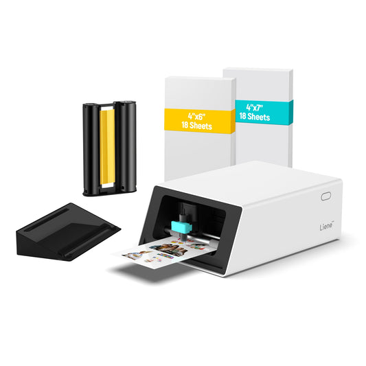 Liene PixCut S1 Color Sticker Printer & Cutting Machine - All-in-One Sticker Maker for DIY Crafts, Custom Labels & Gifts. Thermal Dye-Sublimation Photo Printer, 300 DPI, Precise AI Auto-Cutting
