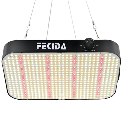 FECiDA LED Grow Light Dimmable 6000 Lumen 65 Watt, 2025 Best Grow Lights for Indoor Plants Full Spectrum, Hanging Seed Starting Seedlings Vegetable Growing Lamps, Daisy Chain Function, Built-in Fan