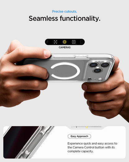 Spigen for iPhone 17 Pro Case, Ultra Hybrid MagFit [TPU Covered Camera Control] [Anti-Yellowing] [Compatible with Magsafe] - Clear