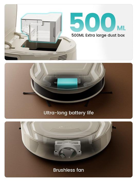 Lefant Robot Vacuum Cleaner M210 Pro,Slim,Quiet,2200Pa Suction,120 Min Self-Charging Robotic Vacuums, Freemove 3.0,WiFi/APP/Alexa,6 Cleaning Modes Ideal for Hard Floors Pet Hair Low Carpet,Champagne