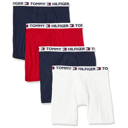 Tommy Hilfiger Men's 4 Pack Boxer Brief Red Navy White, Red/Navy/White, XX-Large