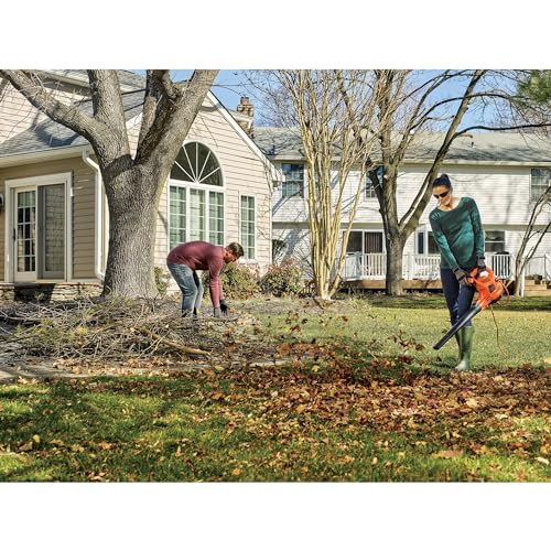 BLACK+DECKER Electric Leaf Blower, Leaf Vacuum and Mulcher 3 in 1, 250 mph Airflow, 400 cfm Delivery Power, Reusable Bag Included, Corded (BEBL7000)