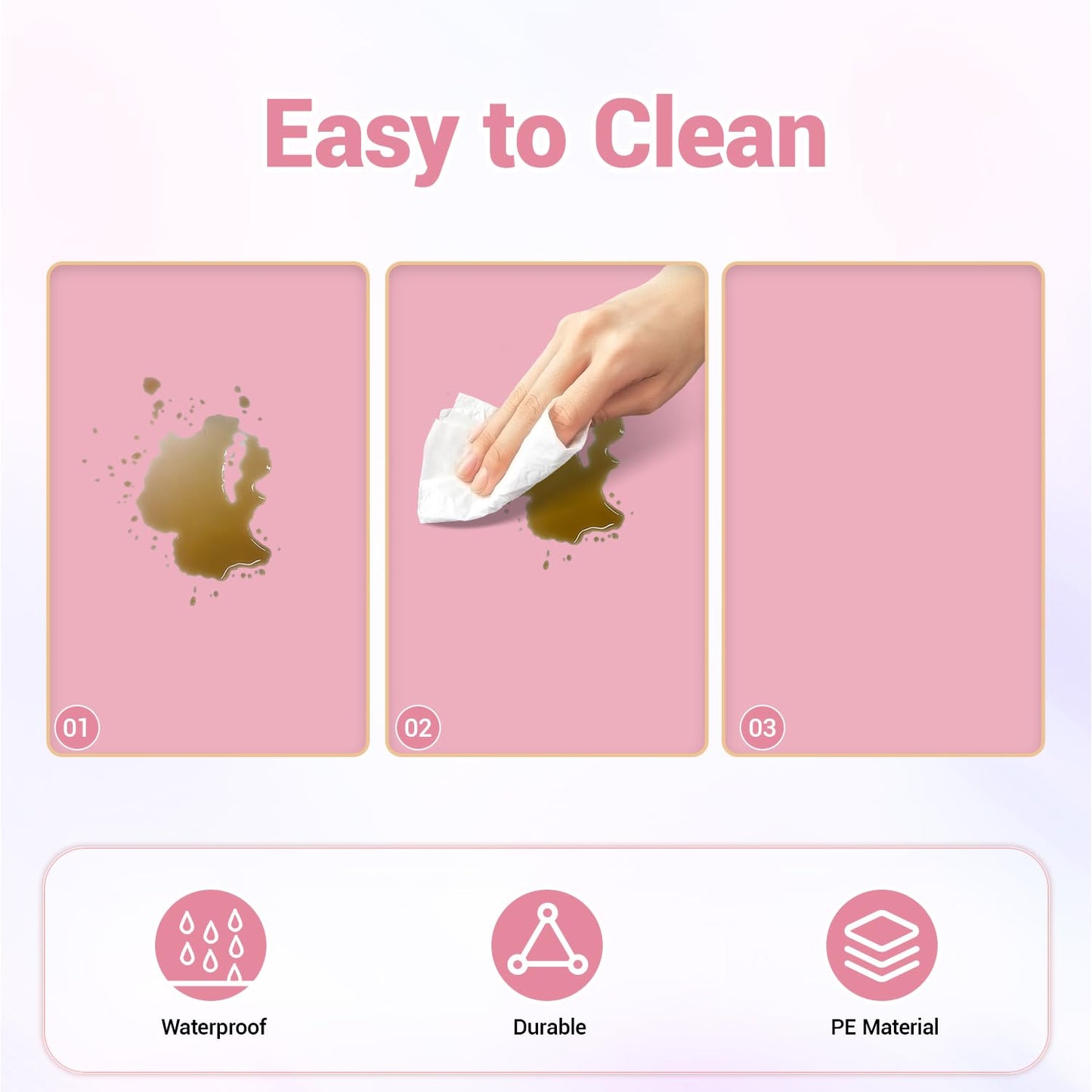 Childom 3 Pack Plastic Tablecloths for Rectangle Tables 54" x 108" Pink Disposable Table Cloths for 6 to 8 Foot Valentines Day Table cloth Indoor Outdoor Parties Birthday Wedding Christmas Anniversary