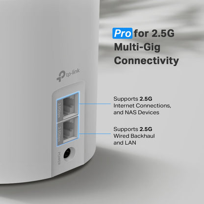 TP-Link Deco X55 Pro AX3000 Whole Home Wi-Fi 6 Mesh System - Coverage up to 6500 Sq.Ft & up to 150 Devices, 2x2.5G WAN/LAN Ports, 4 Streams, Wired Ethernet Backhaul, Ideal for 1Gig+ Internet, 3-Pack