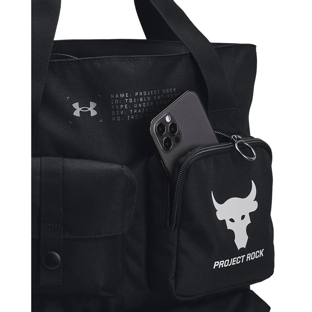 Under Armour Unisex Project Rock Gym Sack, (001) Black / / Mod Gray, One Size Fits Most