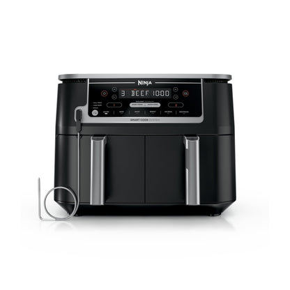 Ninja Foodi 10QT 6-in-1 DualZone Smart XL Air Fryer, 2 Independent 5QT Baskets, Smart Cook Thermometer, Match Cook, Smart Finish, Air Fry, Roast, Bake, Dehydrate, Reheat, Grey, DZ550