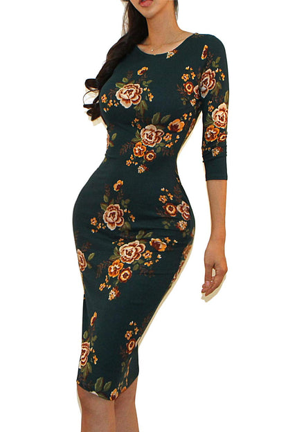 Vivicastle Women's Classic Slim Fit Bodycon Pencil Midi Dress (Large, AW33, Green)