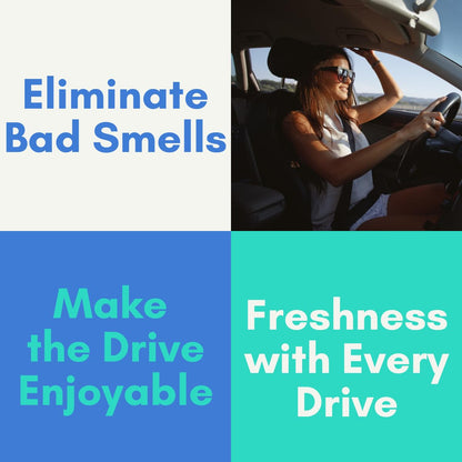 Air Jungles Lemon Ginger Scent Car Air Freshener Clip, 6 Vent Clips, 4ml Each, Long Lasting Air Freshener, Up to 180 Days Car Refresher Odor Eliminator