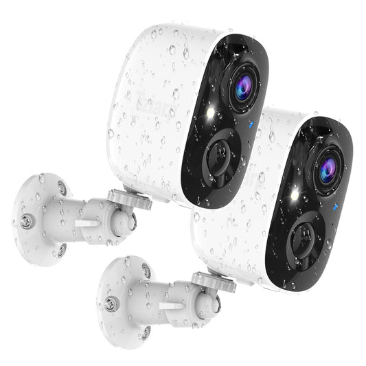 Security Cameras Wireless Outdoor,2K Indoor WiFi Wireless Cameras,Outside Battery Powered Camera for Home Security,AI Motion Detection,Color Night Vision,Spotlight,Siren Alarm,SD/Cloud Storage,2 Pack