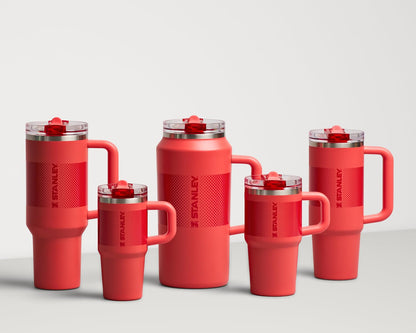 Stanley Quencher ProTour Flip Straw Tumbler with Leakproof Lid 40 oz | Built-In Straw and Handle | Cup Holder Compatible for Travel | Insulated Stainless Steel Cup | BPA-Free | Hot Coral Fade