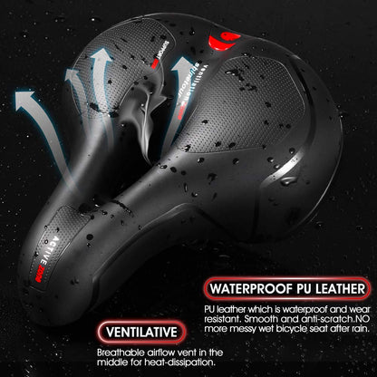 Comfortable Seat Cushion for Men Women with Dual Shock Absorbing Ball Memory Foam Waterproof Wide Bicycle Saddle Fit for Road Bikes