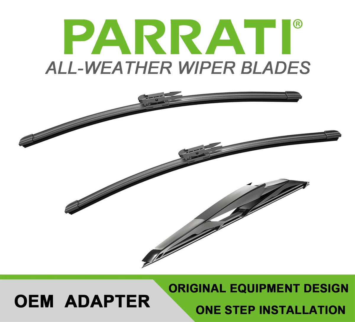 PARRATI® High Performance Premium All-Season Automotive Windshield Wipers with Rear Wiper Blades Replacement for 2012-2019 Aveo Sonic, Easy DIY Install 26"+15"+11" (Set of 3)