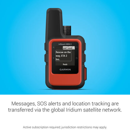 Garmin inReach Mini 2, Lightweight and Compact Satellite Communicator, Hiking Handheld, Orange - 010-02602-00