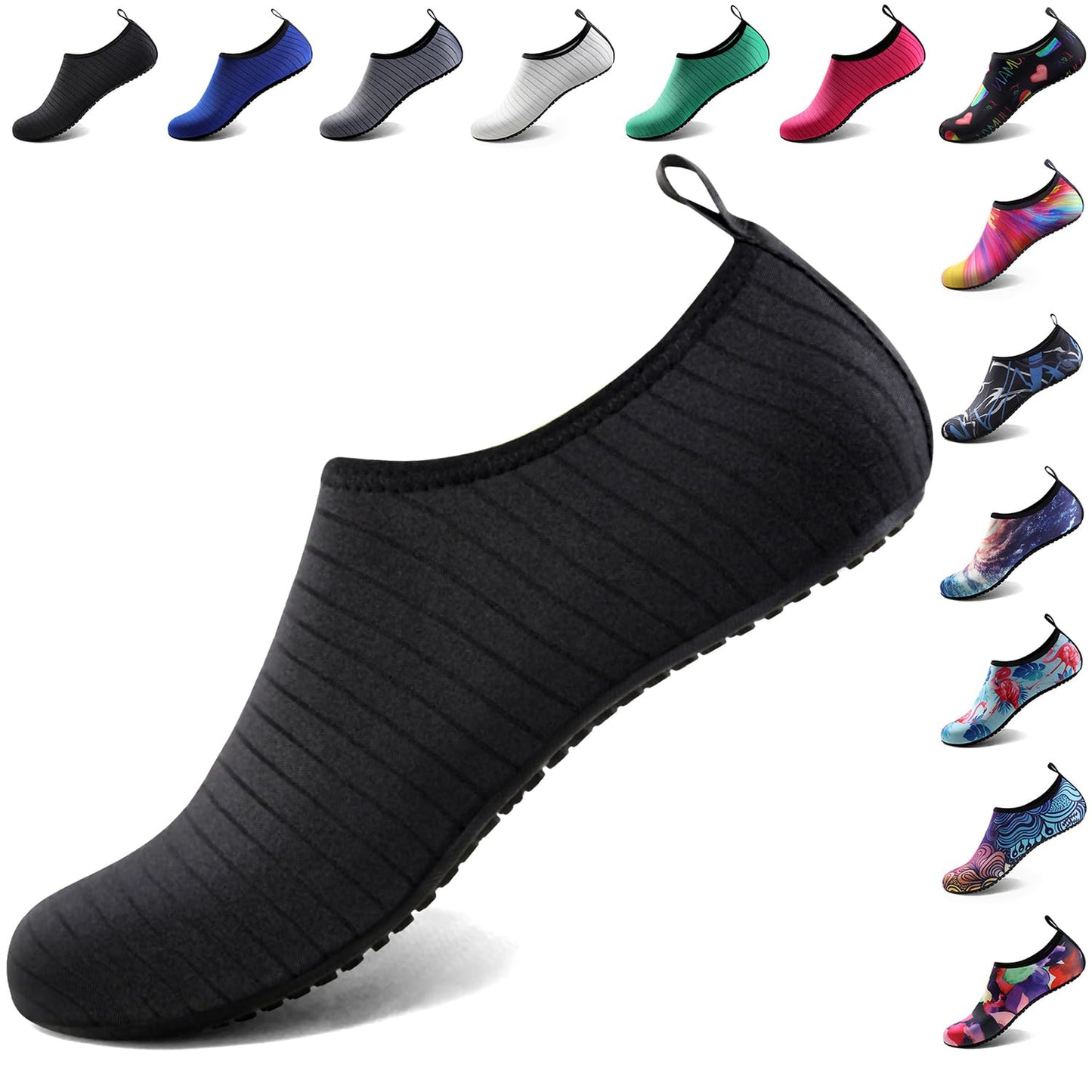 Water Shoes for Women Men Vacation Essentials Travel Accessories Must Haves Beach Fashion Wear Kayak Necessities Trip Boat Fish Item Swim Socks Adult Youth Size 7-8 Women/6-7 Men