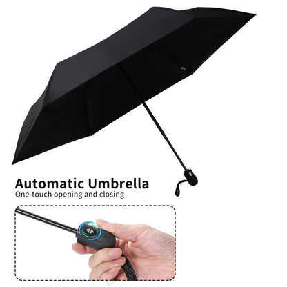 GAOYAING Compact Automatic Travel Umbrella with Case, Mini Small Folding Sun UV, Pocket Purse Umbrella Black