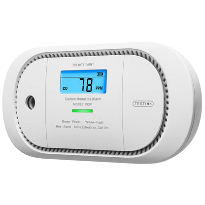 X-Sense Carbon Monoxide Detector Alarm with Digital LCD Display, Replaceable Battery CO Alarm Detector with Peak Value Memory, XC01-R