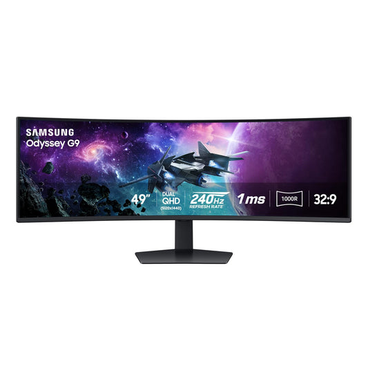 SAMSUNG 49" Odyssey G9 (G95C) Series DQHD 1000R Curved Gaming Monitor, 240Hz, 1ms(GtG), DisplayHDR 1000, AMD FreeSync Premium Pro, Eye Saver Mode, Auto Source Switch+, LS49CG950ENXZA, 2024