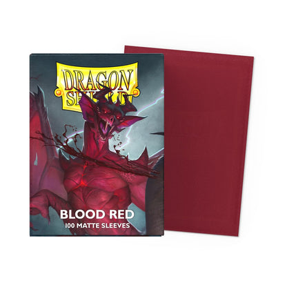 Dragon Shield | Standard Size Card Matte Sleeves | 100 CT - Smooth & Tough Premium TCG Sleeves | Compatible with Pokemon, Flesh & Blood, One Piece & Magic The Gathering | Blood Red - Matte