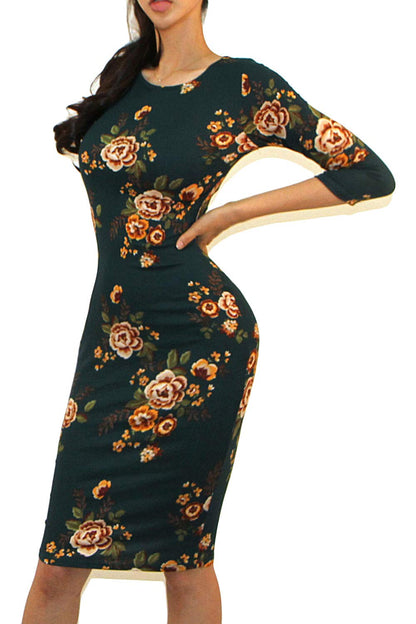 Vivicastle Women's Classic Slim Fit Bodycon Pencil Midi Dress (Large, AW33, Green)