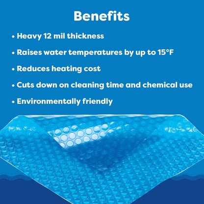 In The Swim 18' x 36' Premium Blue Rectangle Solar Pool Cover 12 Mil for Solar Heating Above Ground Pools and Inground Pools