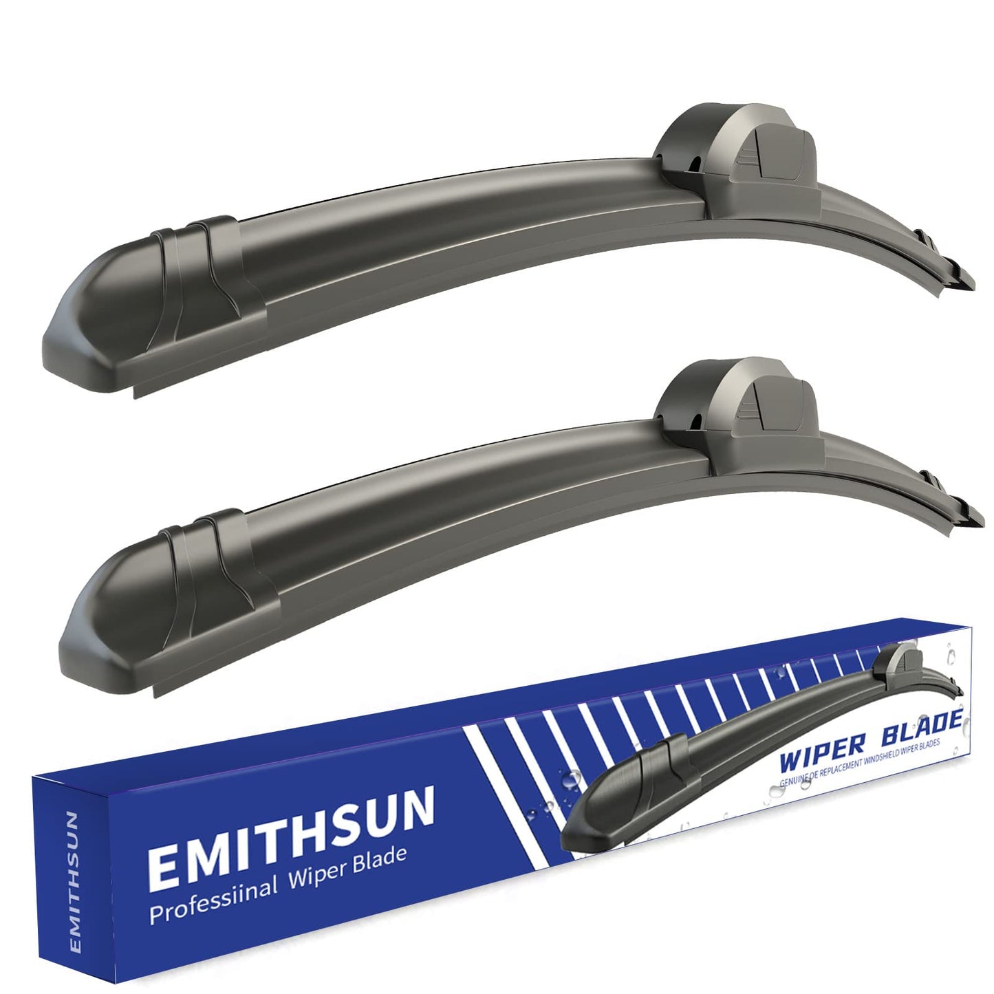 EMITHSUN OEM QUALITY 22" + 22" Premium All-Seasons Stable And Quiet Windshield Wiper Blades(Set of 2)