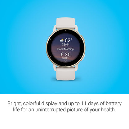 Garmin vívoactive 5, Health and Fitness GPS Smartwatch, AMOLED Display, Up to 11 Days of Battery, Ivory