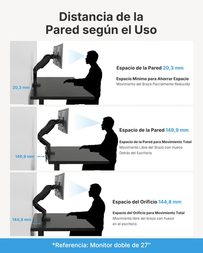 HUANUO Dual Monitor Stand, Fully Adjustable Monitor Desk Mount for 13–32″ Computer Screens, Full Motion VESA 75x75/100x100 with C-Clamp & Grommet Base, Each Arm Holds 4.4 to 19.8 lbs