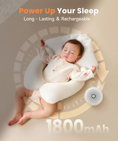 Dreamegg Portable Noise Machine for Baby Adult, Features Powerful Battery, 21 Soothing Sound, Noise Canceling for Office & Sleeping, Sound Therapy for Home, Travel, Registry Gift, Classic White